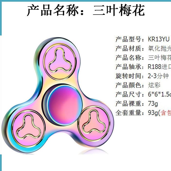 指尖陀螺炫彩合金指間陀螺金屬手指陀螺三葉減壓玩具spinner陀螺示例圖8