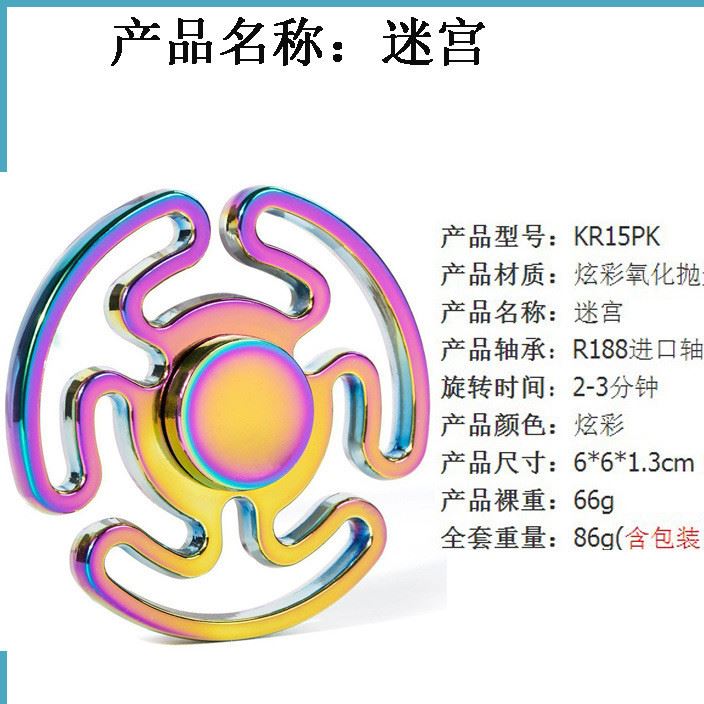 指尖陀螺炫彩合金指間陀螺金屬手指陀螺三葉減壓玩具spinner陀螺示例圖10