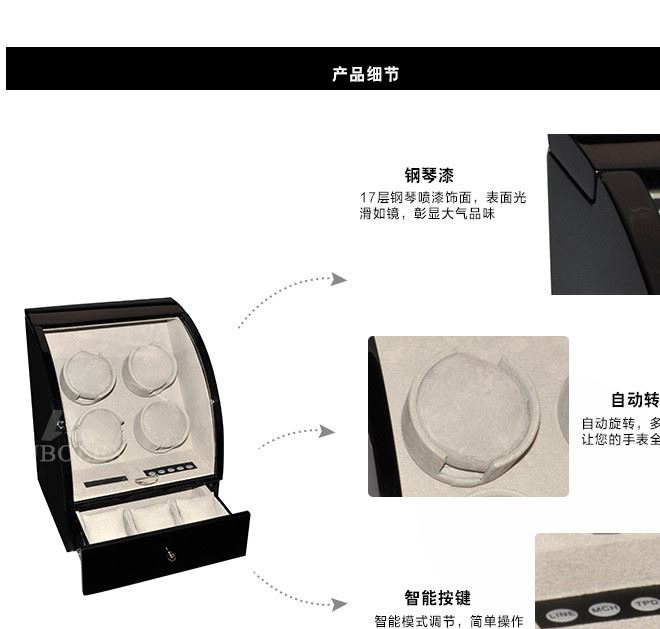 廣東木制搖表器 高光黑色四頭透明翻蓋 木質(zhì)搖表器示例圖5