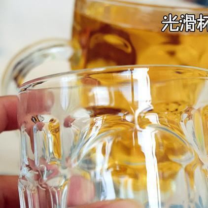 批發(fā)啤酒杯圓形扎啤杯菠蘿杯熱銷帶把大容量500ML奶茶杯玻璃杯示例圖3