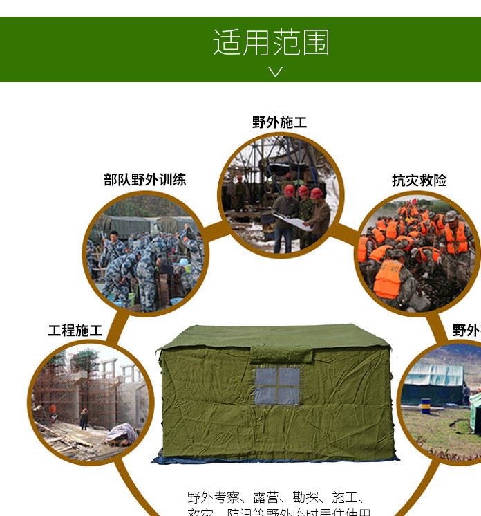 加厚帳篷天幕工地施工保暖防寒帆布帳篷戶外救災(zāi)帳篷示例圖20