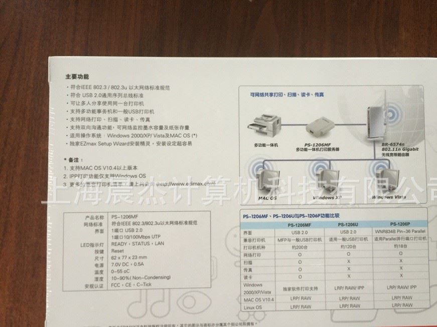 EDIMAX PS-1206MF USB口多功能網(wǎng)絡共享打印服務器網(wǎng)絡掃描示例圖2