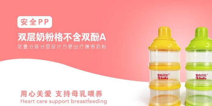 母嬰用品兒童便攜外出定量分裝三層奶粉格嬰兒奶粉盒儲(chǔ)物盒 批發(fā)示例圖1