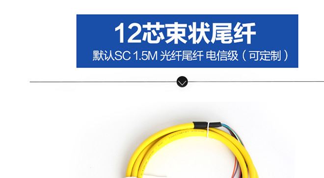 12芯束狀尾纖SC方頭單模光纖跳線電信級可訂做FC/ST頭尾纖示例圖1