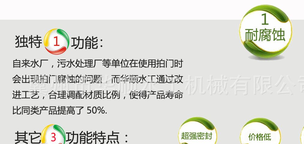 供应 方形节能型自由侧翻式拍门 单向 螺纹连接示例图8