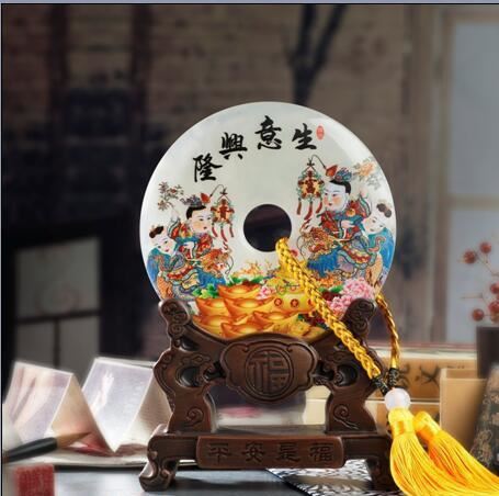 新款平安扣擺件 天然白玉平安扣工藝品 商務(wù)禮品 廠家直銷定制示例圖1