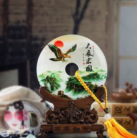 新款平安扣擺件 天然白玉平安扣工藝品 商務(wù)禮品 廠家直銷定制示例圖2