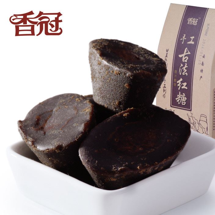 香冠手工古法紅糖400g袋裝 云南特產(chǎn)老紅糖 甘蔗熬制土黑糖示例圖3