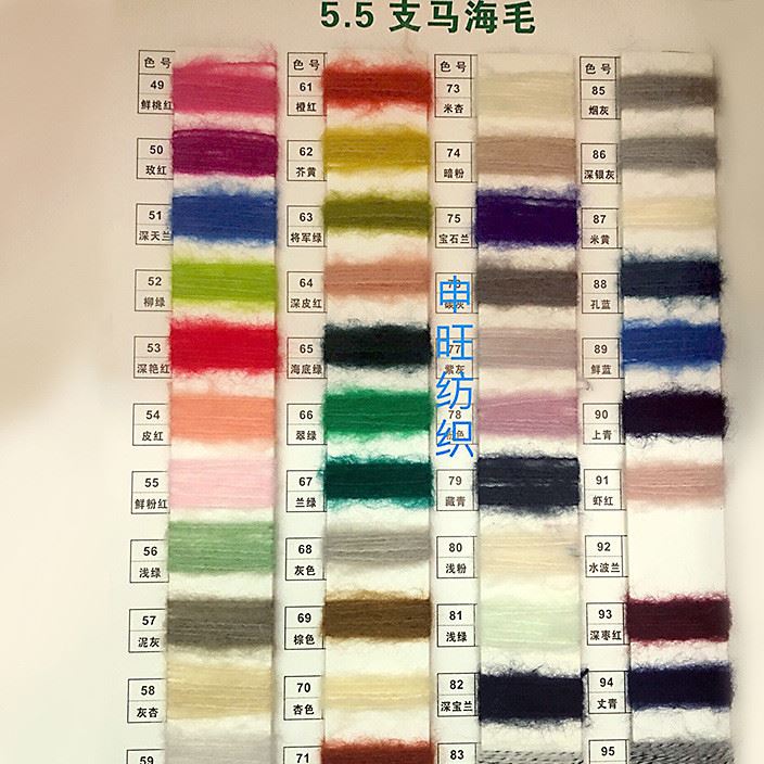 5.5支 9支 13支全腈馬海毛 紡織機(jī)織毛紡紗線 高比例馬海毛示例圖3
