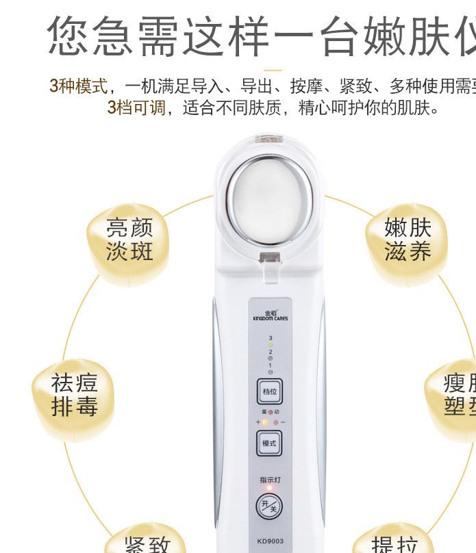 金稻KD-9003臉部按摩儀美容導(dǎo)入導(dǎo)出儀器排毒震動(dòng)家用面部美白儀示例圖5