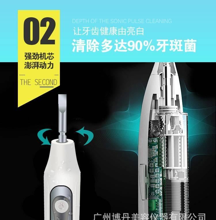 聲波牙刷智能電動牙刷USB充電聲波牙刷細軟毛5檔模式成人高效清潔示例圖8