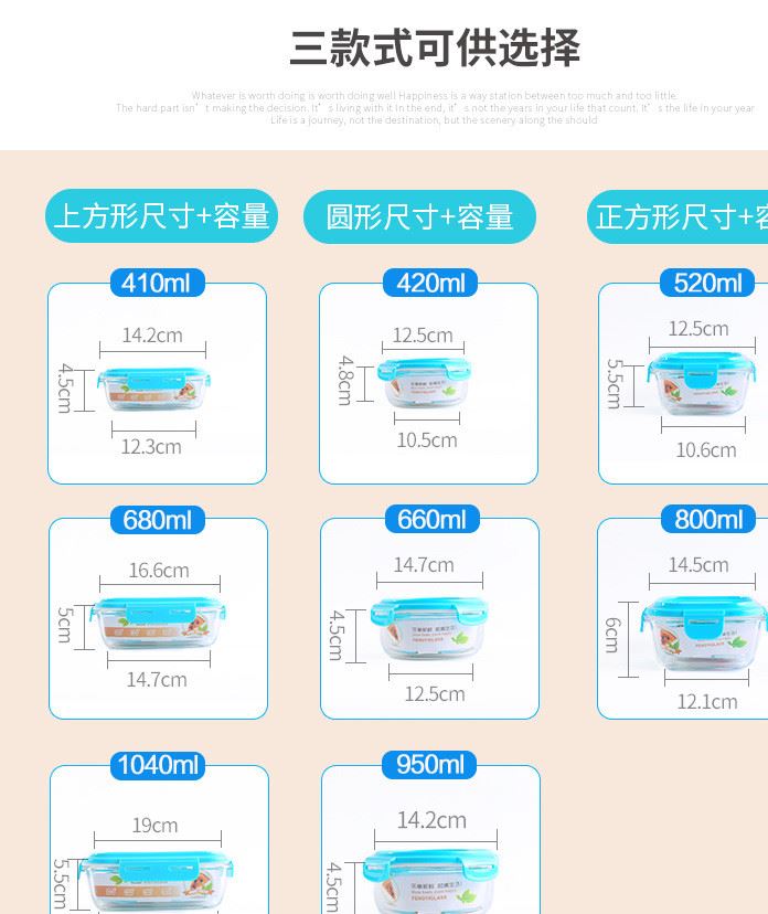 支持一件代發(fā)品牌授權(quán)耐熱玻璃飯盒帶蓋密封保鮮盒冰箱烤箱微示例圖5