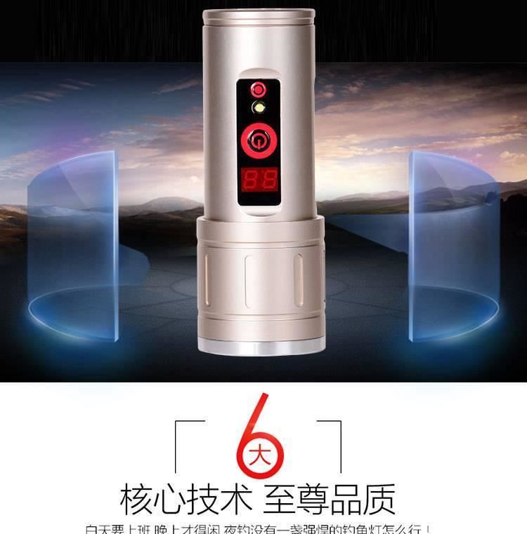 強(qiáng)光漁具夜釣燈3光源釣魚燈充電變焦垂釣 手電筒 戶外夜釣燈示例圖4