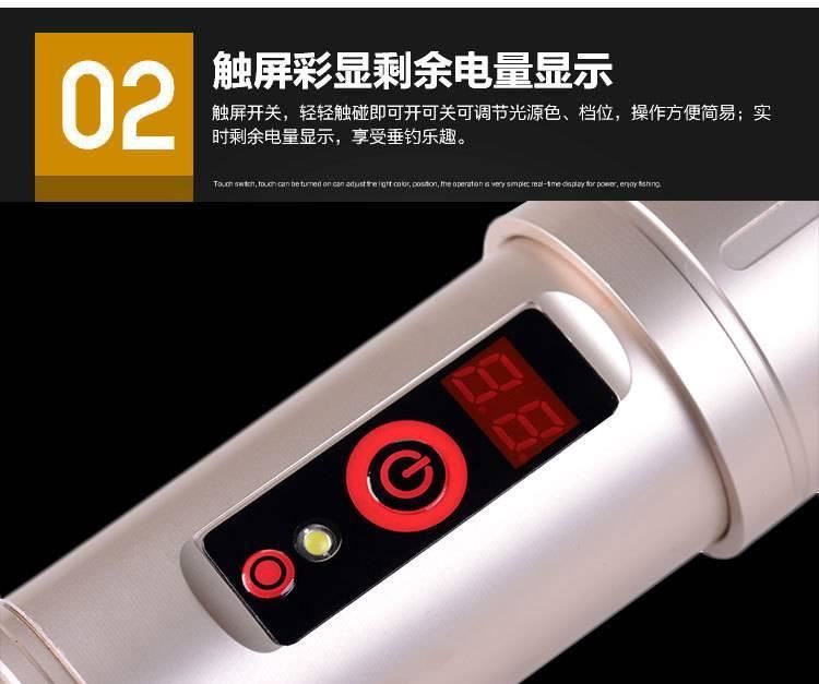 強(qiáng)光漁具夜釣燈3光源釣魚燈充電變焦垂釣 手電筒 戶外夜釣燈示例圖7