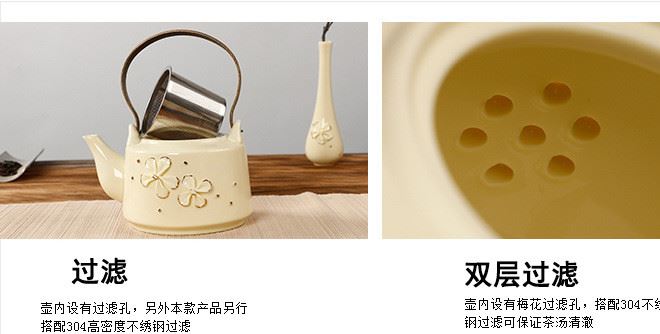 陶瓷提梁壺 普洱壺茶壺 功夫茶具單壺 繪金創意泡茶器 仿古柴燒示例圖20