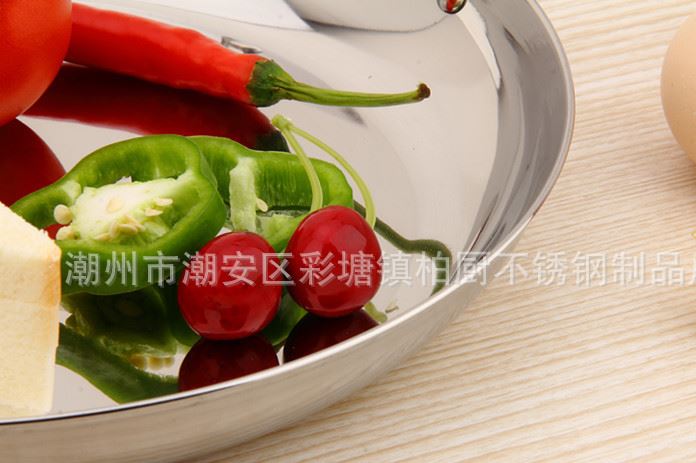 廠家直銷批發不銹鋼特厚平底鍋 干鍋雙耳菜盤平板鍋 煎餅鍋示例圖5