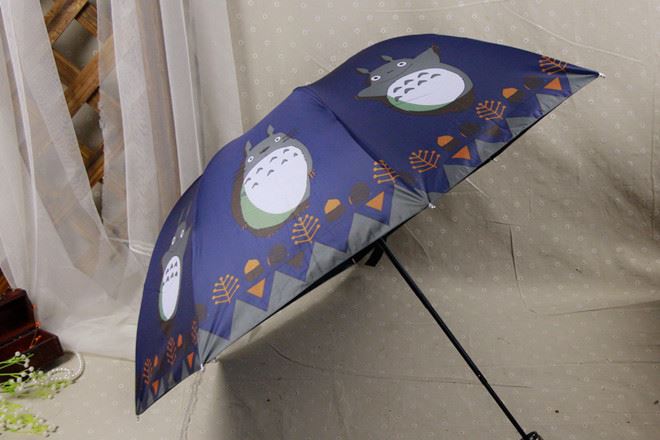 三折遮阳伞黑胶折叠龙猫动漫伞阿波罗雨伞公主风晴