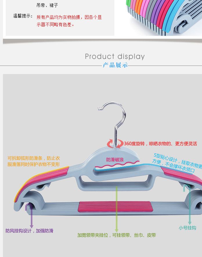 塑料防滑衣架無痕曬衣?lián)纬扇艘路旒矣昧酪录茏訏煲录苎澕芘l(fā)大示例圖10