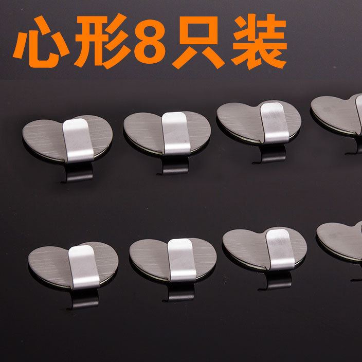 304加厚不锈钢强力粘钩门后挂钩浴室磁砖无痕免钉承重
