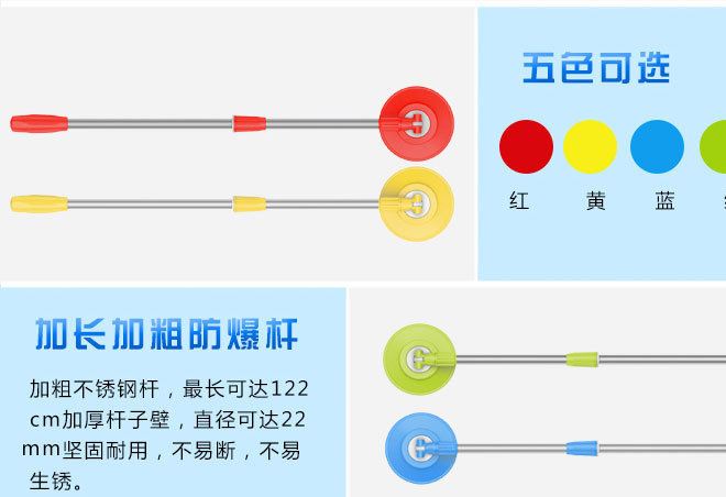 好神拖把 專用拖把桿 拖把配件 手壓旋轉(zhuǎn)拖把桿 標(biāo)準(zhǔn)兩節(jié)桿批發(fā)示例圖6