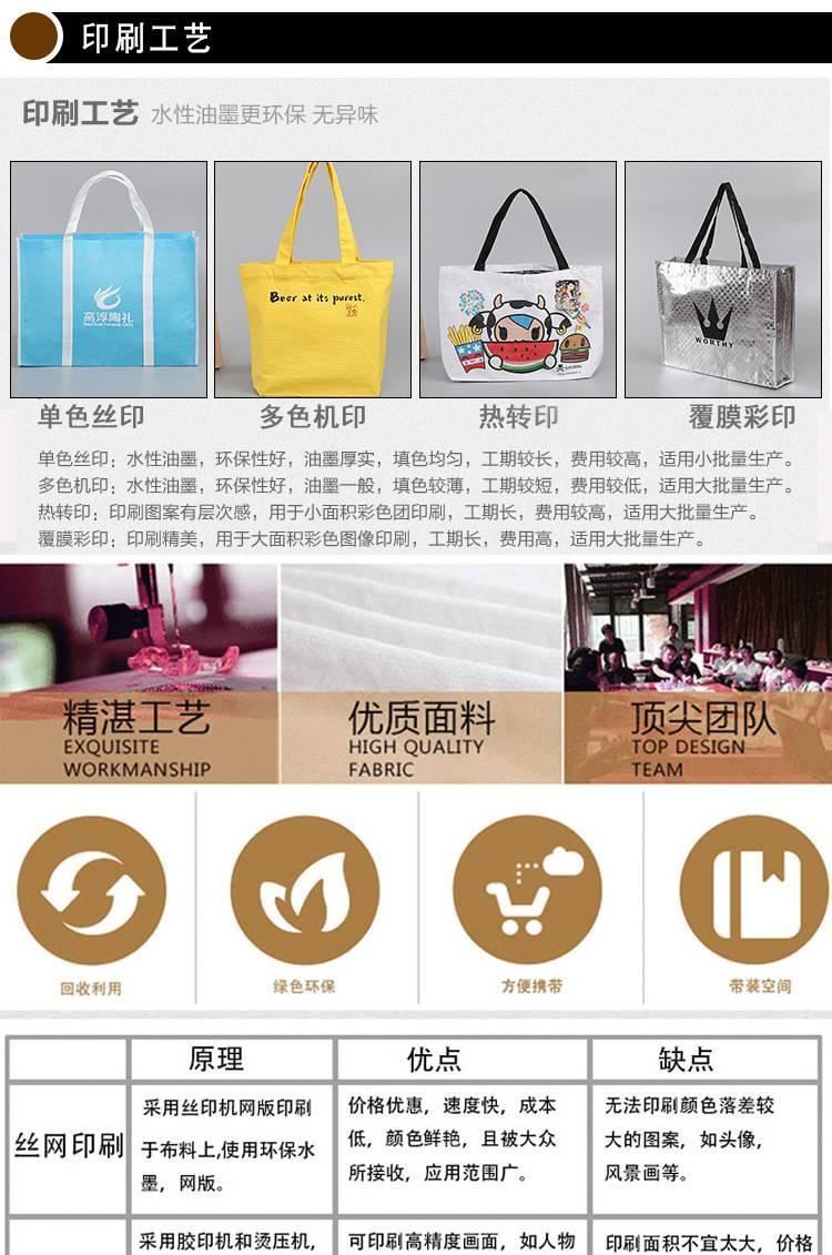 廠家定做環(huán)保覆膜無紡布袋 無紡布手提購物袋 覆膜袋淋膜購物袋示例圖9