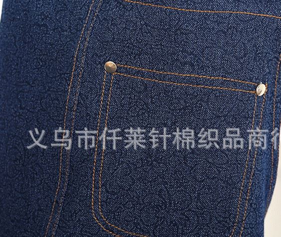 牛仔围裙韩版咖啡师工作服油画西餐厅烘焙无袖定制LOGO厂家直销示例图8