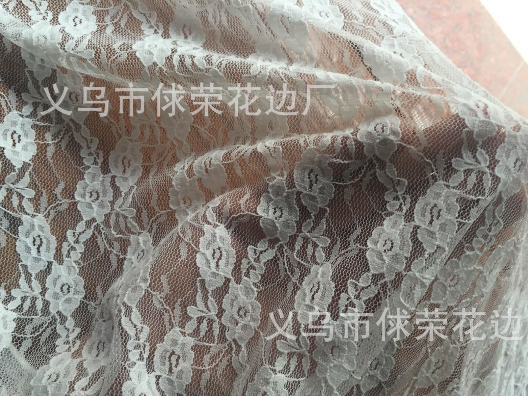 電腦機(jī) 透明網(wǎng)刺繡蕾絲繡花布面料花邊DIY服裝輔料 婚紗輔料示例圖2