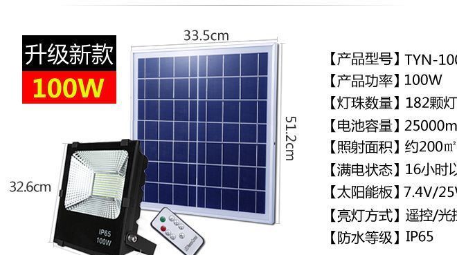 廠家直銷太陽能投光燈背包免布線遙控戶外庭院燈防水高亮家用示例圖11