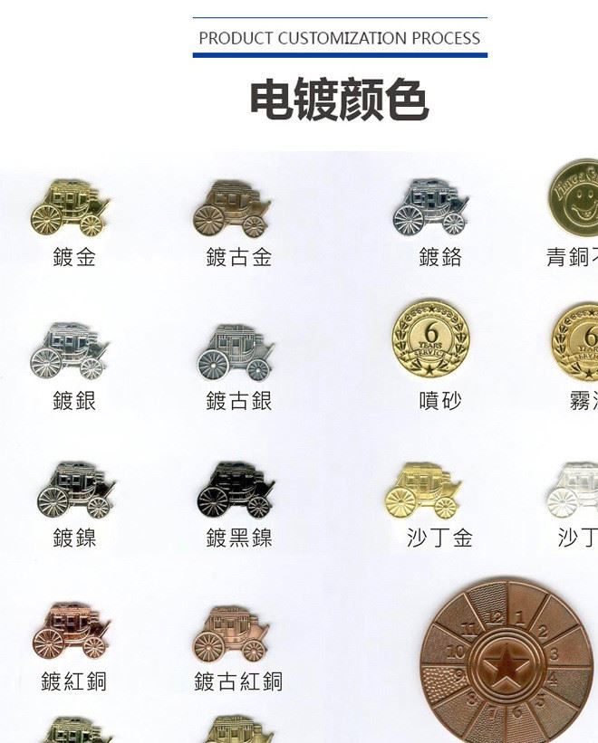 廠家定制金屬徽章胸章定做胸牌烤漆琺瑯徽章金銀銅鋅合金獎章示例圖32