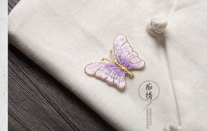 金線蝴蝶包邊刺繡小號多色布貼衣服補丁貼DIY補洞裝飾貼花燙背膠示例圖16