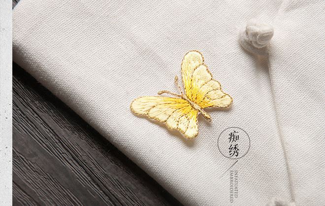 金線蝴蝶包邊刺繡小號多色布貼衣服補丁貼DIY補洞裝飾貼花燙背膠示例圖18