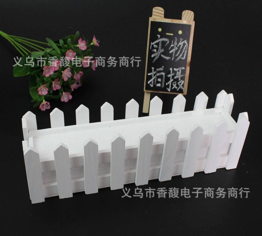 30厘米白色木柵欄花器插花花盆圍欄木制 廠家 批發(fā)示例圖1