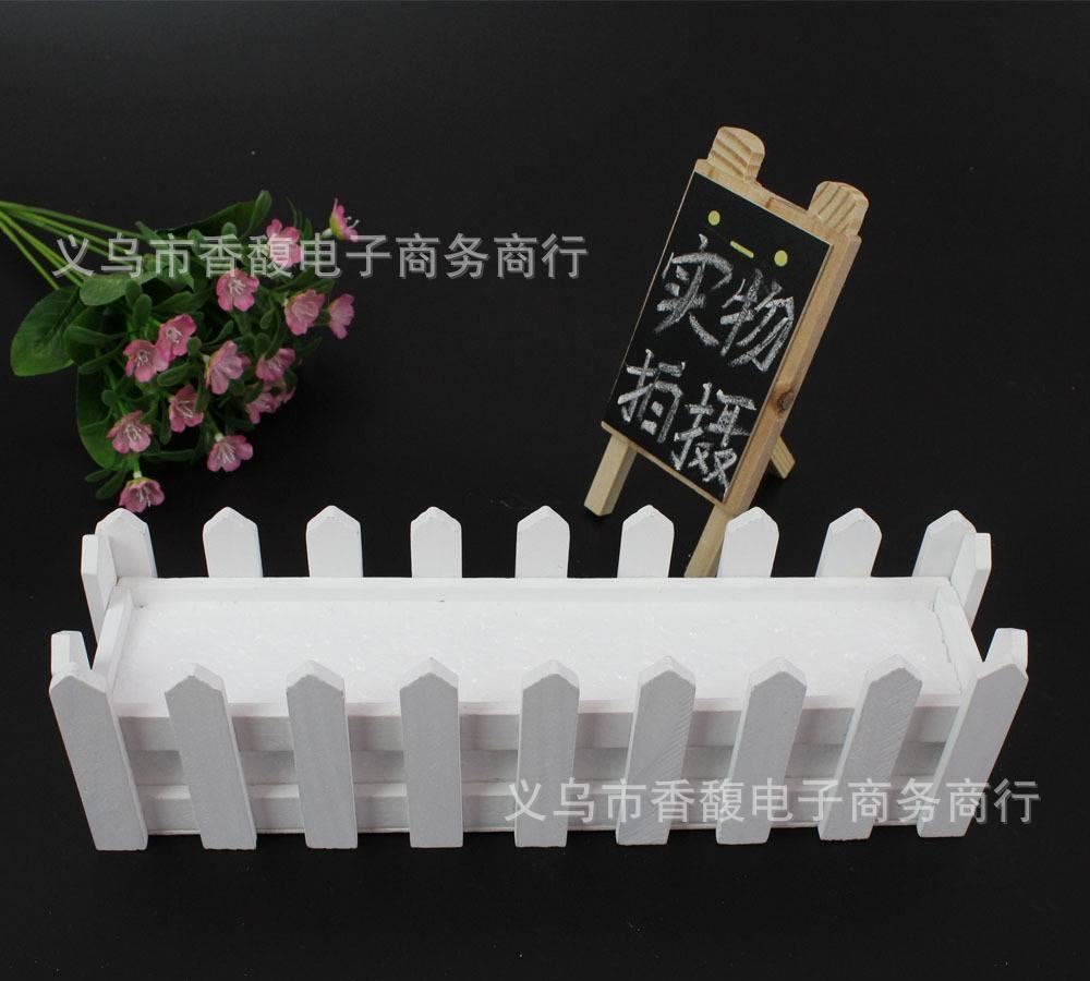 30厘米白色木柵欄花器插花花盆圍欄木制 廠家 批發(fā)示例圖5