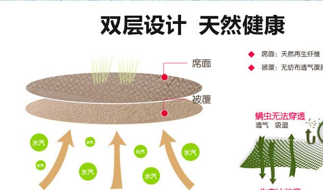 2016新款冰絲席三件套 提花加厚單雙人涼席 禮品團(tuán)購批發(fā)示例圖9