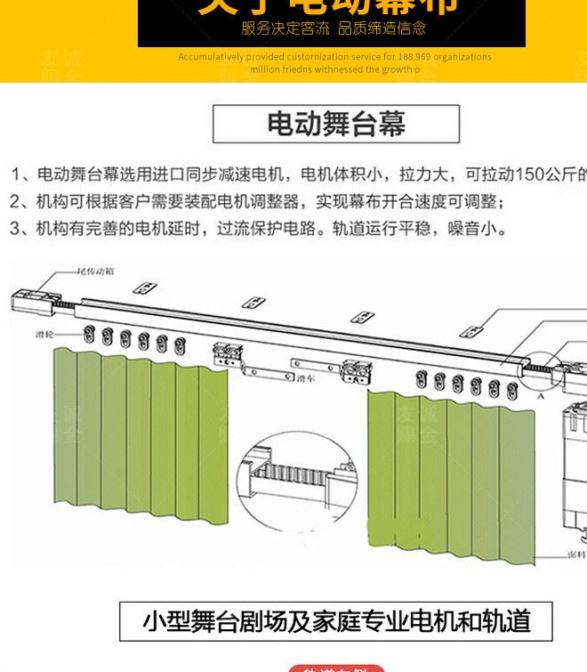 廠家制做舞臺幕布阻燃幕布金絲絨舞臺幕布電動對開大幕示例圖15