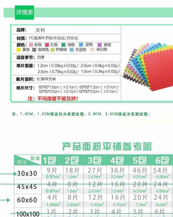 品高泡沫地垫加厚拼接地板垫子儿童爬行垫爬爬垫榻榻米拼图地垫30示例图14