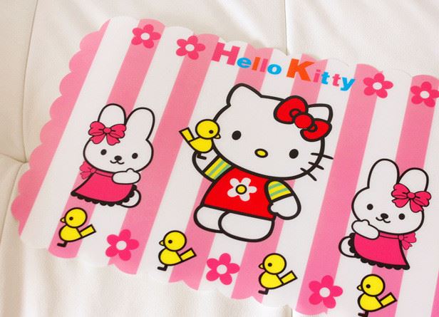 hello Kitty凱蒂貓環(huán)保塑料PP餐墊防水防油叮當(dāng)兒童隔熱墊餐桌墊示例圖15