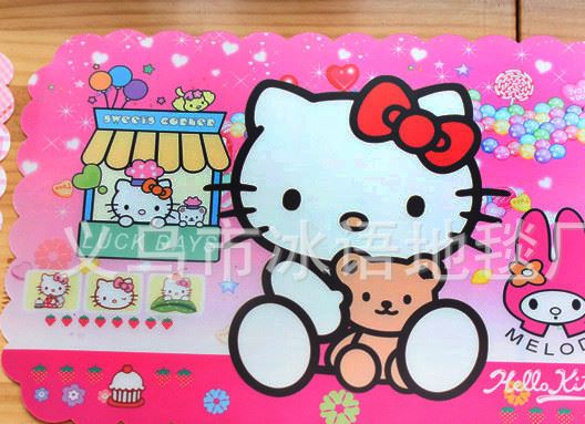 hello Kitty凱蒂貓環(huán)保塑料PP餐墊防水防油叮當(dāng)兒童隔熱墊餐桌墊示例圖17