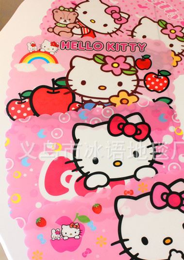 hello Kitty凱蒂貓環(huán)保塑料PP餐墊防水防油叮當(dāng)兒童隔熱墊餐桌墊示例圖19