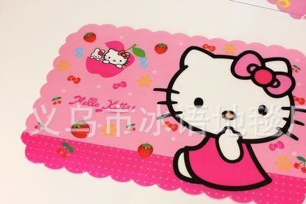 hello Kitty凱蒂貓環(huán)保塑料PP餐墊防水防油叮當(dāng)兒童隔熱墊餐桌墊示例圖22