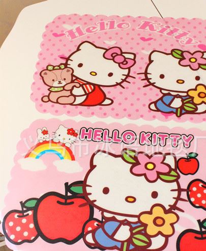 hello Kitty凱蒂貓環(huán)保塑料PP餐墊防水防油叮當(dāng)兒童隔熱墊餐桌墊示例圖28