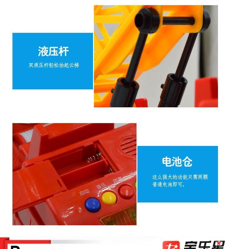 鴻星玩具批發(fā) 兒童益智歡樂聲光工程隊消防車6885示例圖10