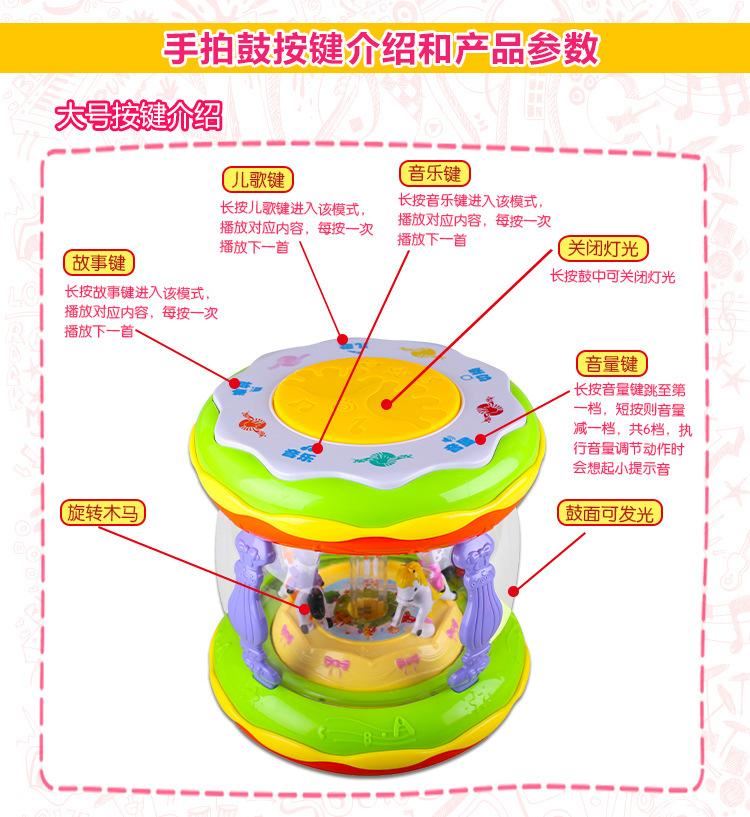 兒童早教夢(mèng)幻樂(lè)園手敲鼓發(fā)聲發(fā)光故事唱歌多功能玩具批發(fā)禮物兒童示例圖3