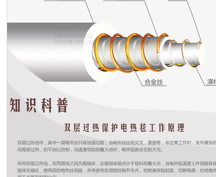 新款小綿羊雙人雙控調溫電熱毯智能定時安全防水無輻射電褥子批發(fā)示例圖10