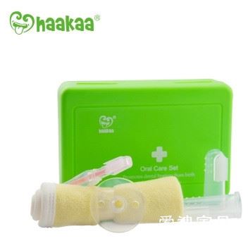 批發(fā)haakaa哈咔嬰兒口腔護(hù)理套裝硅膠牙刷收納盒旅行裝訓(xùn)練牙刷示例圖2