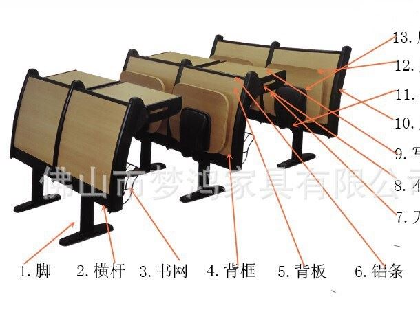 廠家直銷(xiāo)階梯多媒體教室排椅會(huì)議室報(bào)告廳座椅學(xué)校多媒體教室排椅示例圖2