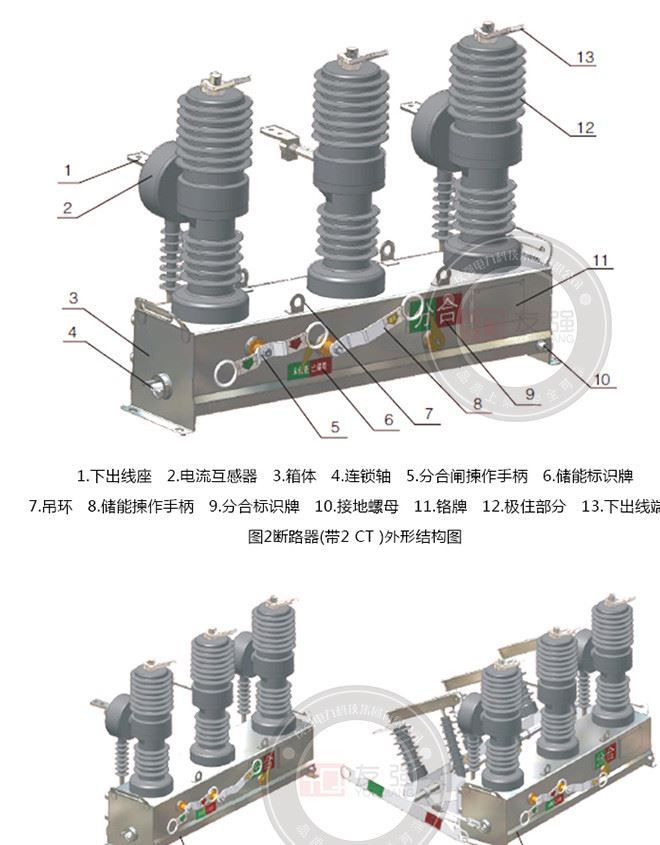 10-12KV高壓ZW32-12F/630-20戶外智能真空斷路器柱上開關(guān)(看門狗)示例圖4