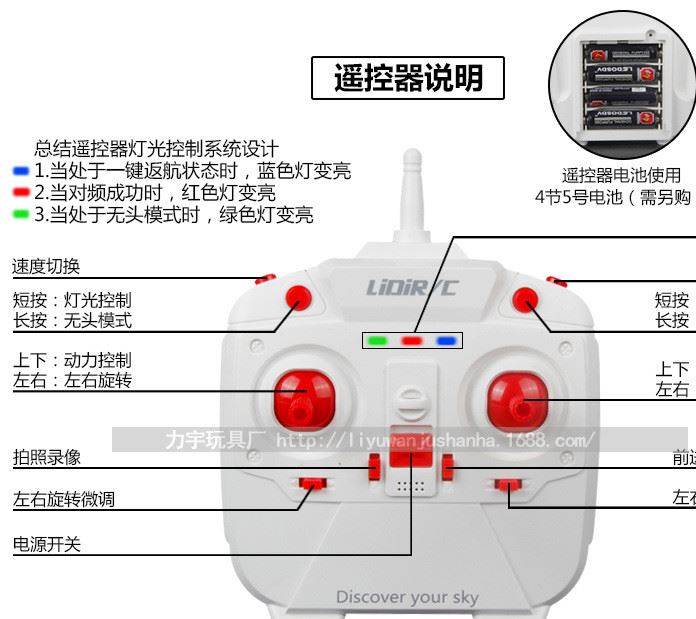 L15W四轴 气压定高wifi航拍模型 航模飞机示例图24