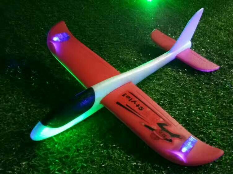 手拋手扔飛機帶燈投擲飛機兒童親子戶外運動玩具示例圖1