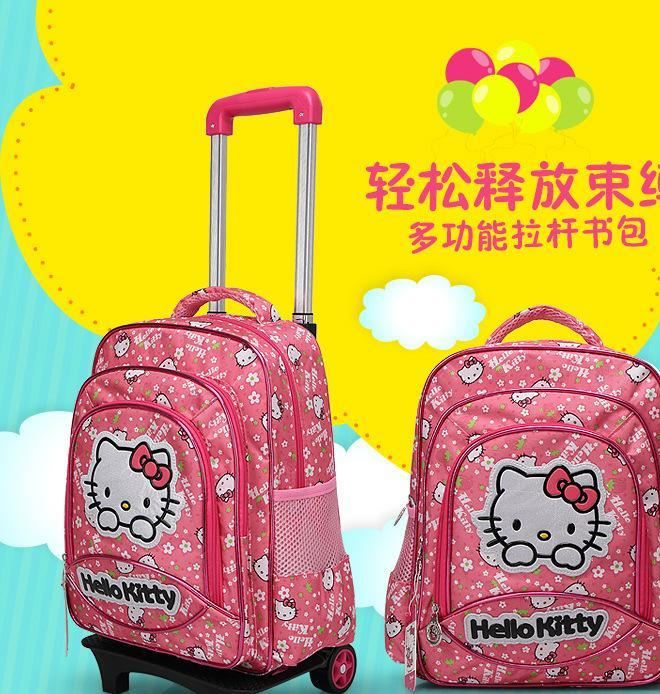 卡通hellokitty小學(xué)生拉桿書包女生韓版可拆卸兩用減負(fù) 一件代發(fā)示例圖3